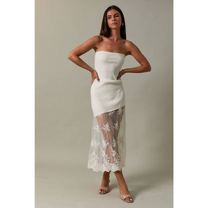 Lace Skirt Sweater Tube Dress