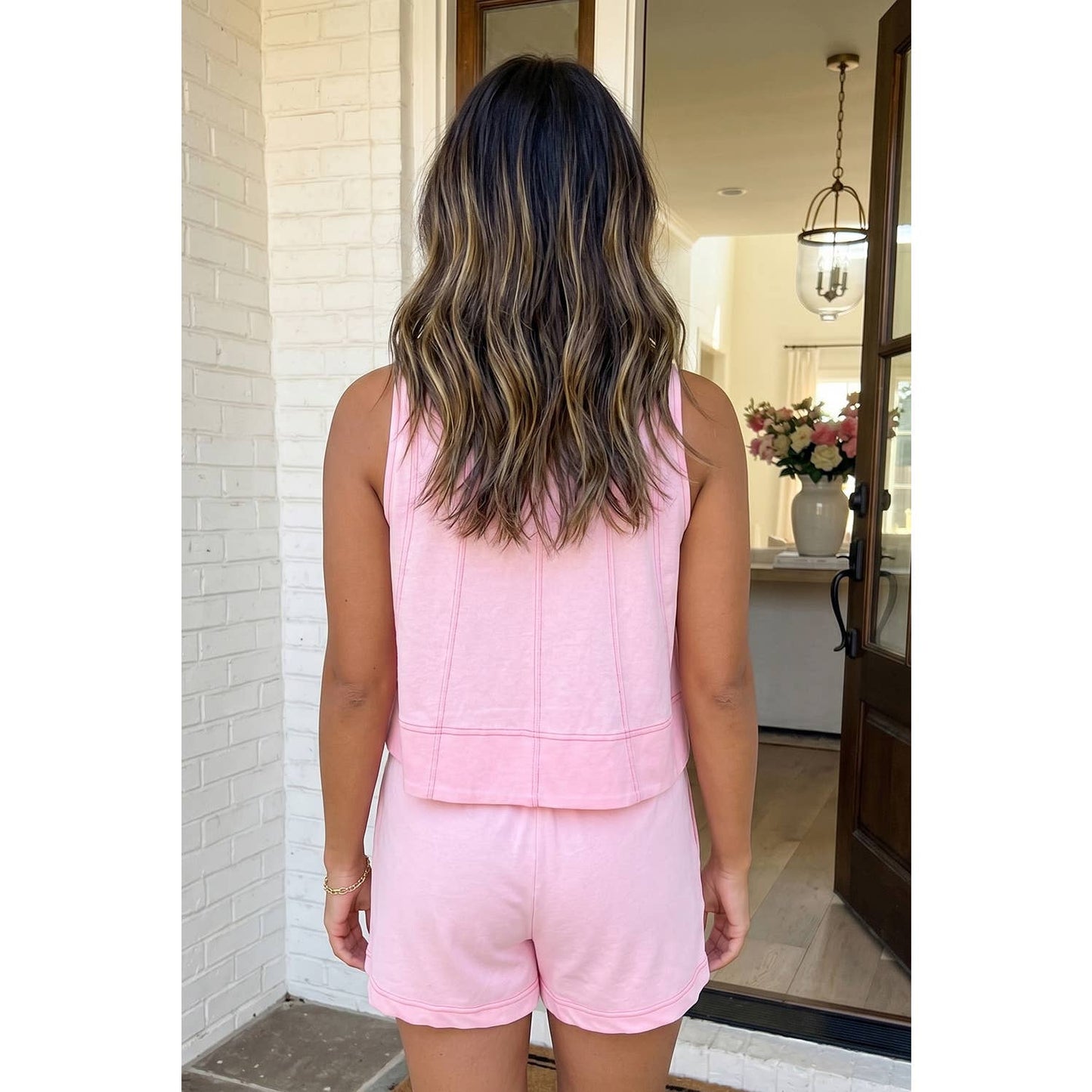 Baby Pink Tank & Shorts Set