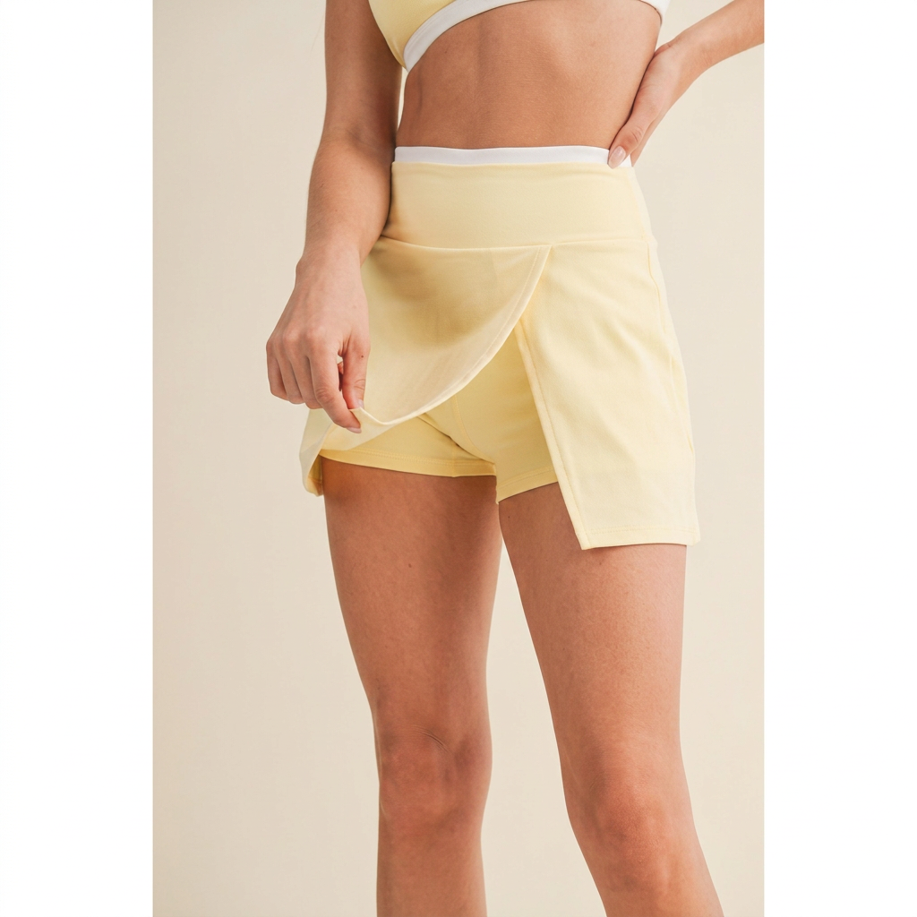 Lemon Binding Skort With Slit