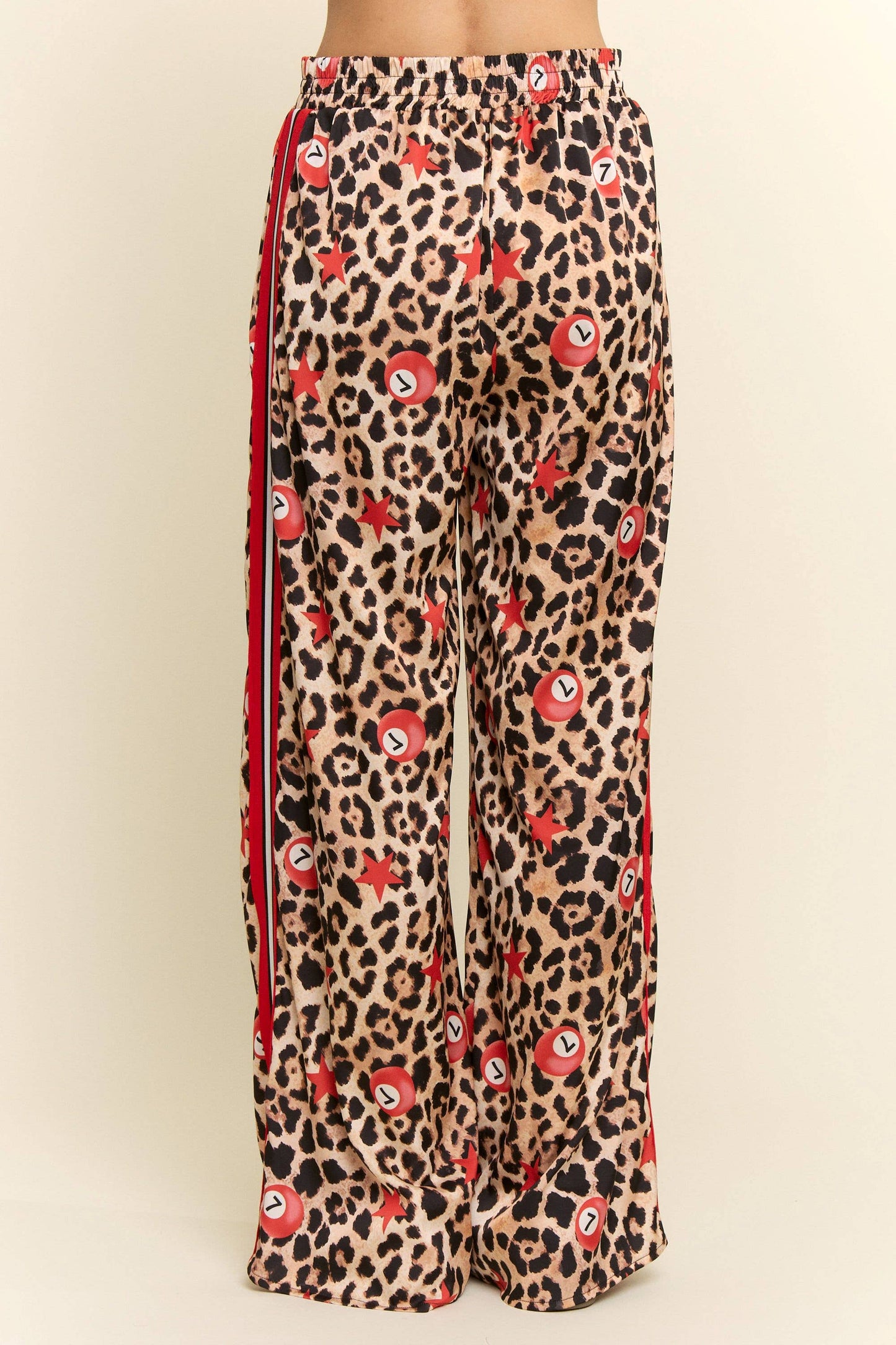 Leopard 7 Ball Satin Pants
