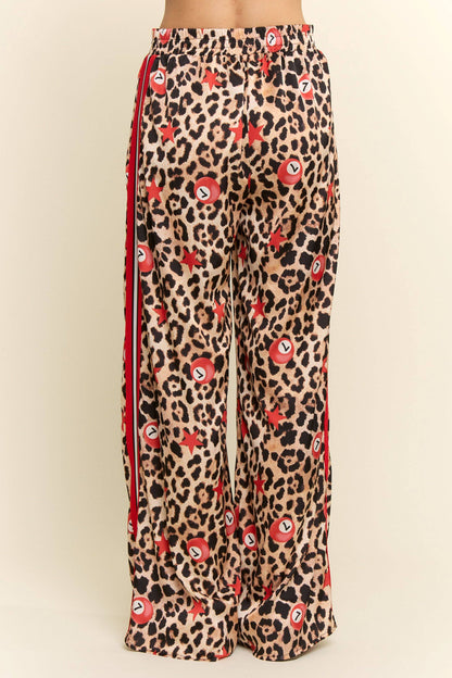 Leopard 7 Ball Satin Pants