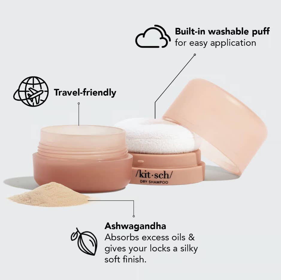 Kitsch Rice Protein Dry Shampoo With Puff