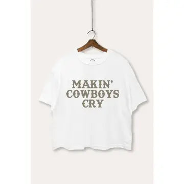 Makin' Cowboys Cry Boxy Crop Top