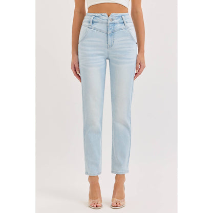 Cello Denim  Mid Rise Straight With V Jeans
