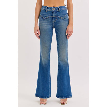 Cello Mid Rise Western Flare Jeans