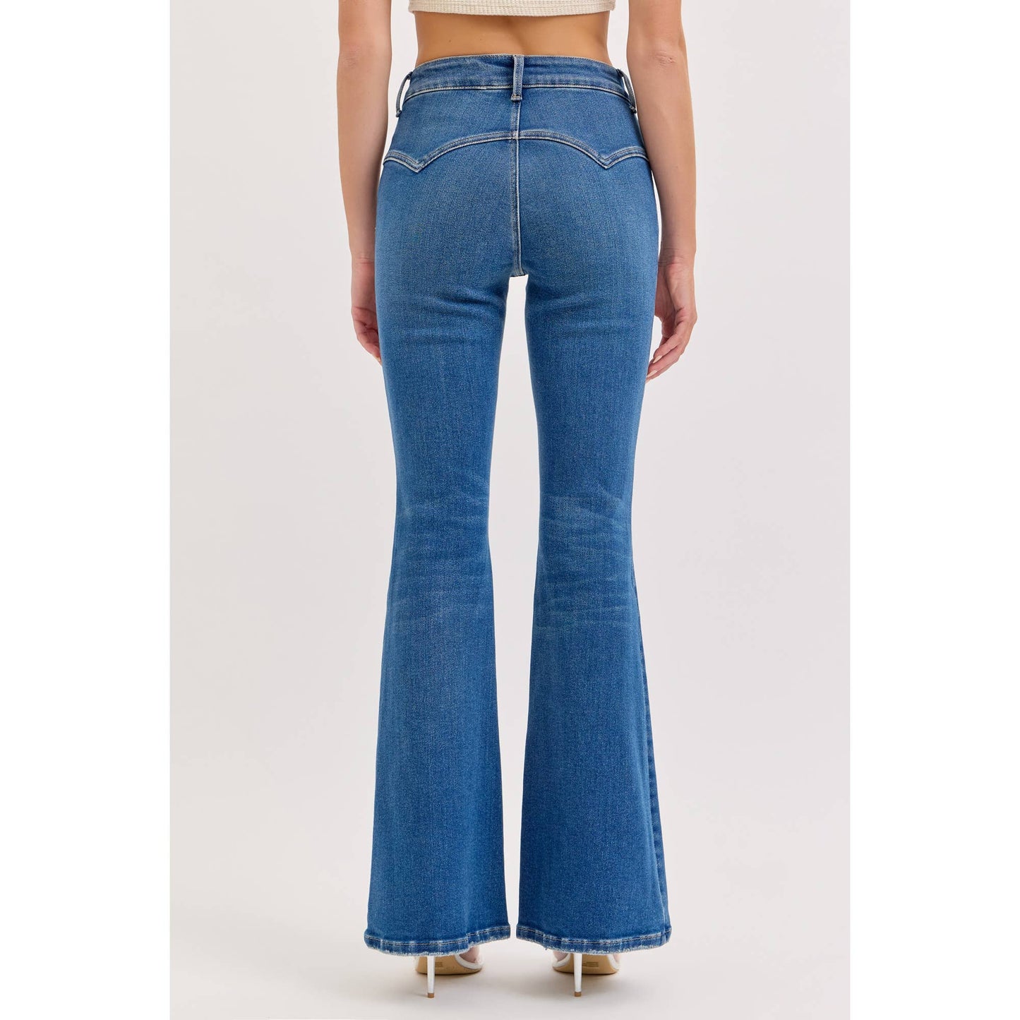 Cello Mid Rise Western Flare Jeans