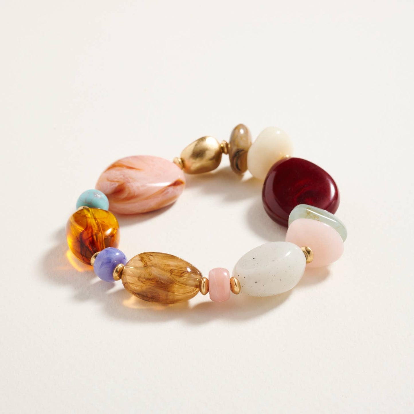 Mixed Stones Stretch Bracelet