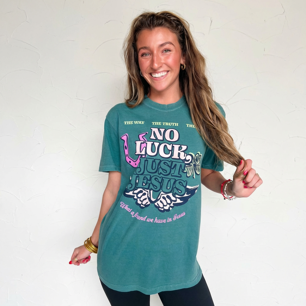 No Luck Just Jesus Graphic Tee