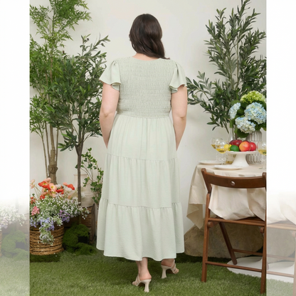 V Neck Smocked Dress