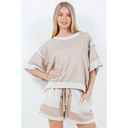 Taupe Oversize Banded Top