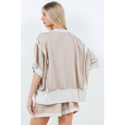 Taupe Oversize Banded Top