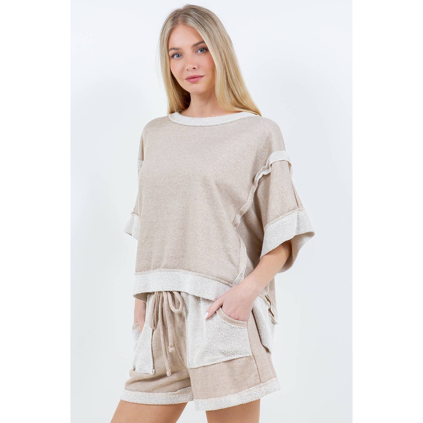 Taupe Loopterry Pocket Shorts