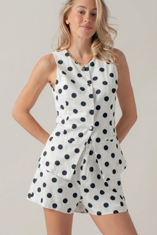 Polka Dot Linen Set