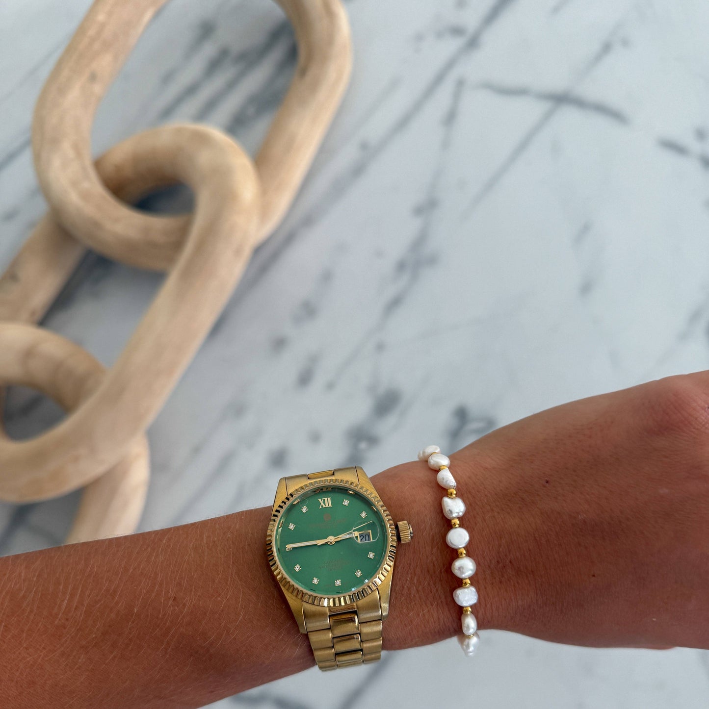 Gold With Pearls Bracelet