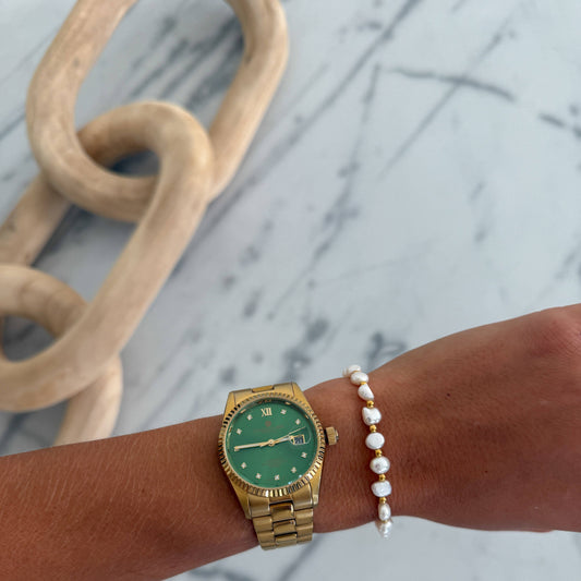 Gold With Pearls Bracelet