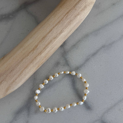 Gold With Pearls Bracelet