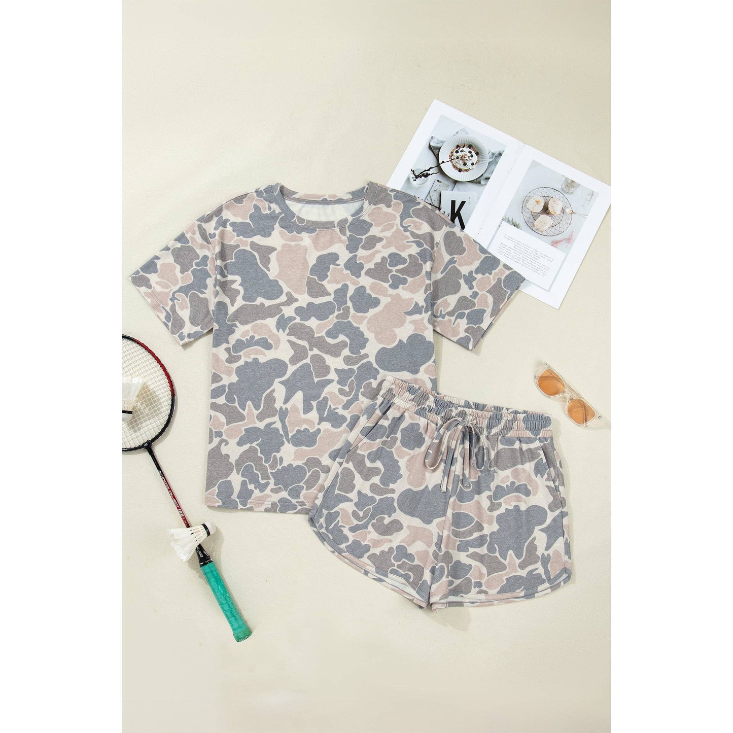 Duck Camo Loose Tee & Shorts Set