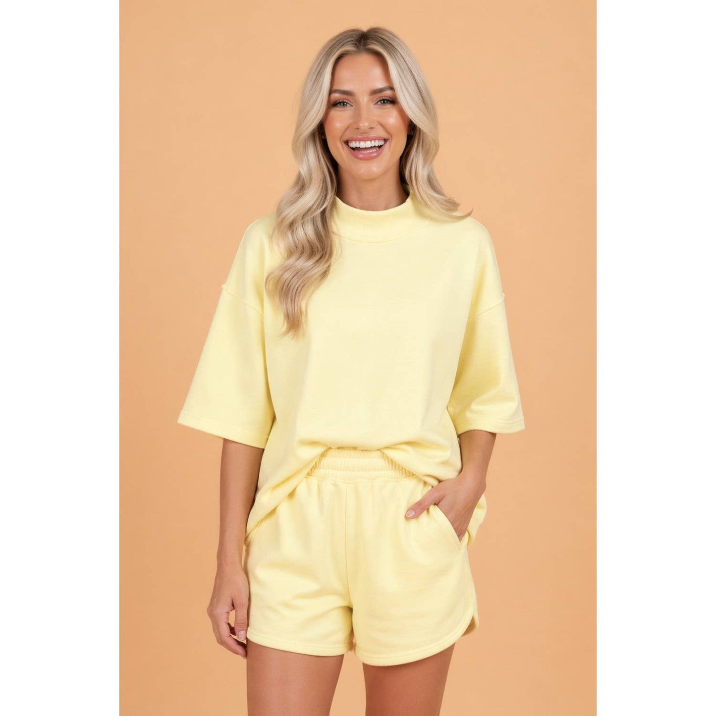 Yellow Tunic Top & Shorts Set