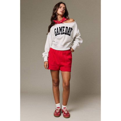 Gameday Cropped Grey Sweatshirt