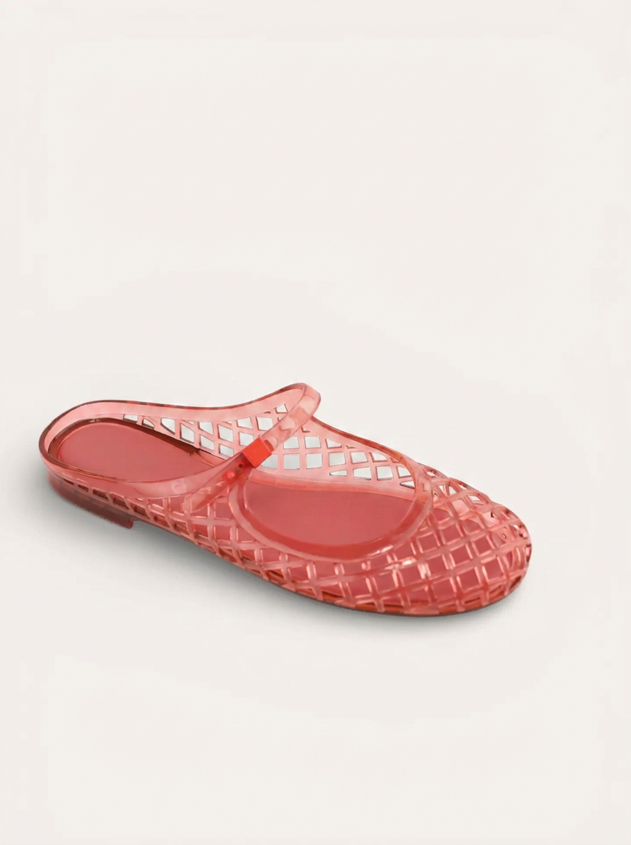 Red Jelly Flat Sandal