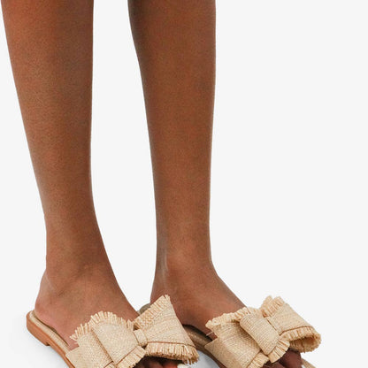 Raffia Bow Sandals