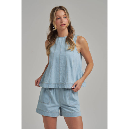 Light Denim Pin Stripe Set