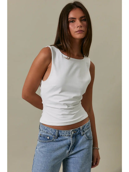 Sleeveless Back Detail Knit Top