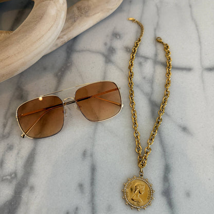 Gold Coin Chunky Necklace