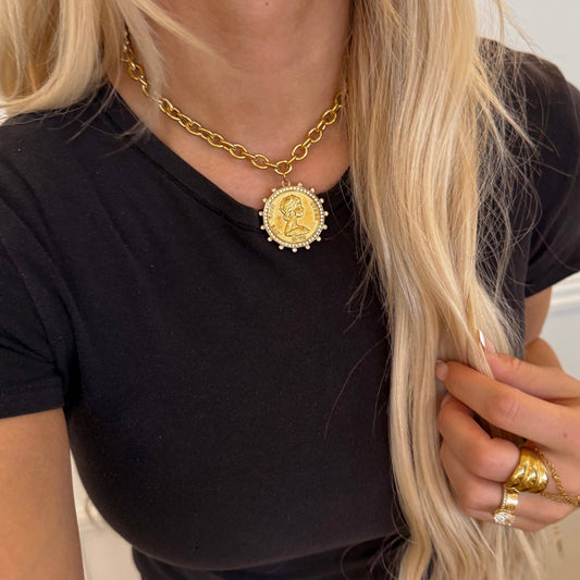 Gold Coin Chunky Necklace