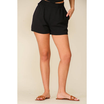 Smocked High Waisted Shorts