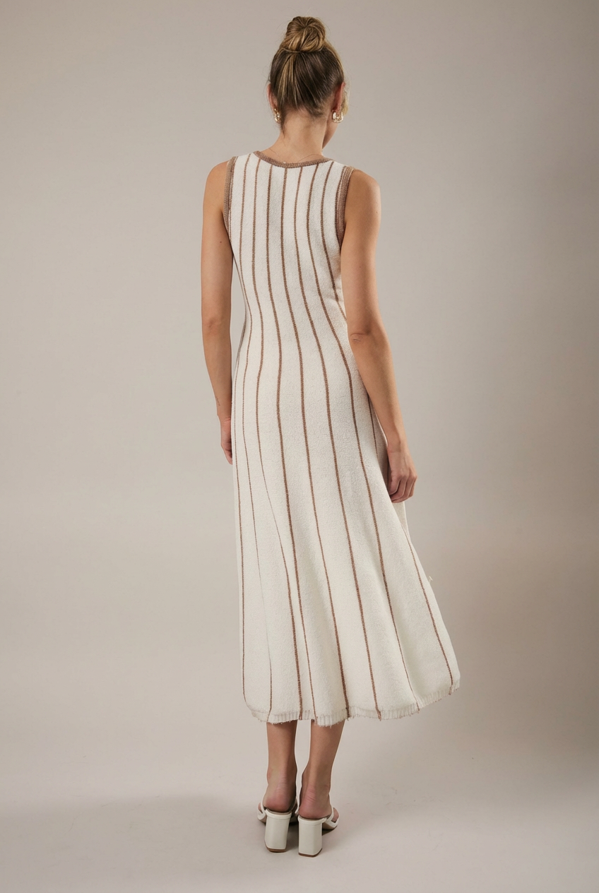 Taupe Stripe Knit Dress