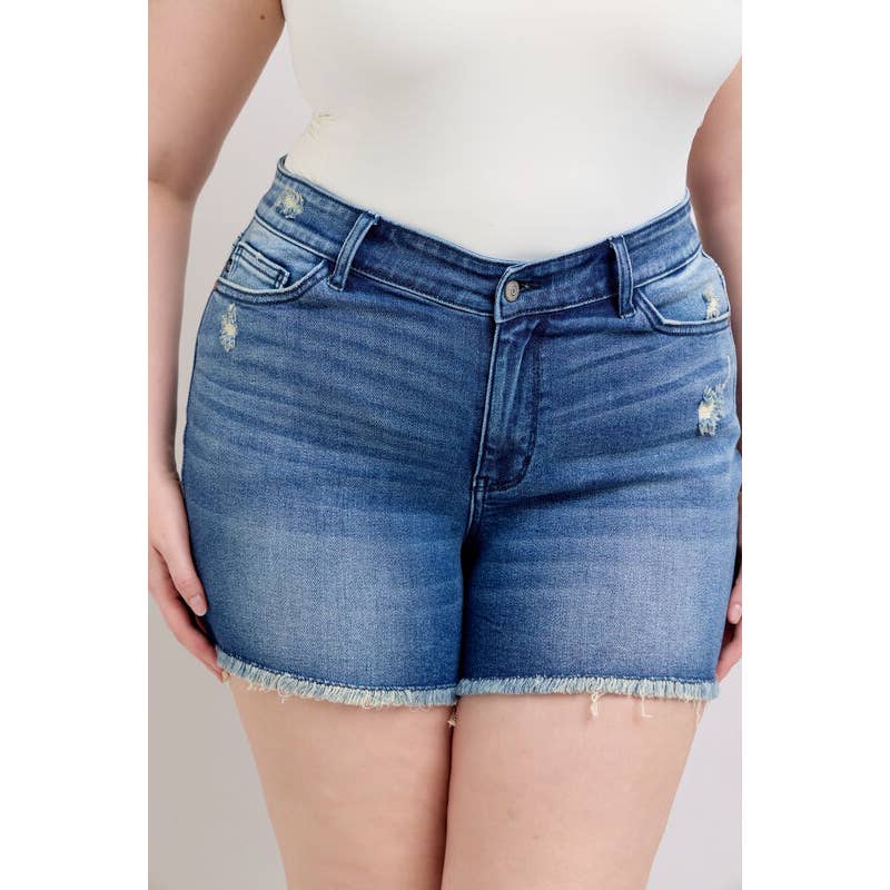 Judy Blue Dark Denim Plus Size Shorts