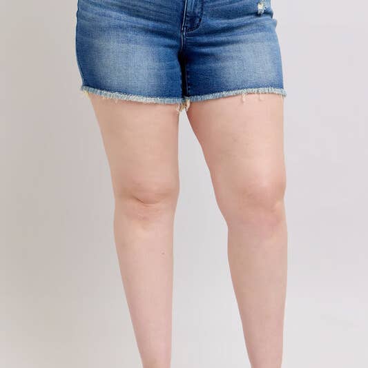 Judy Blue Dark Denim Plus Size Shorts
