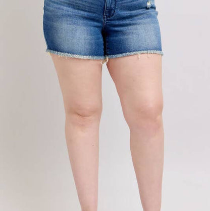 Judy Blue Dark Denim Plus Size Shorts