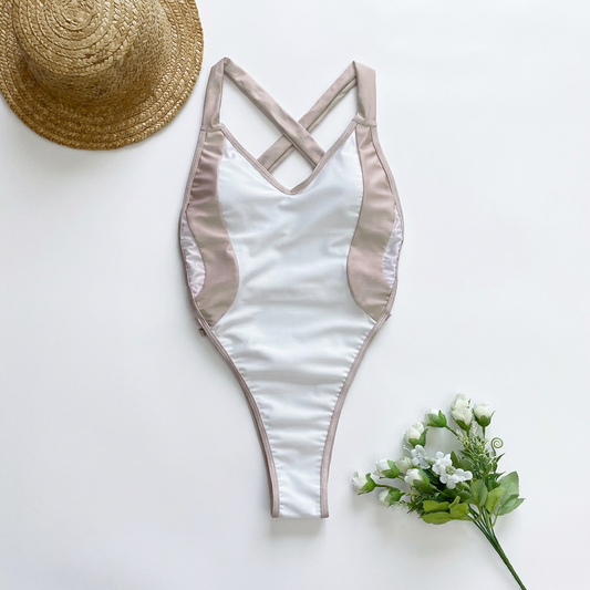 White Baywatch One Piece Swimsuit