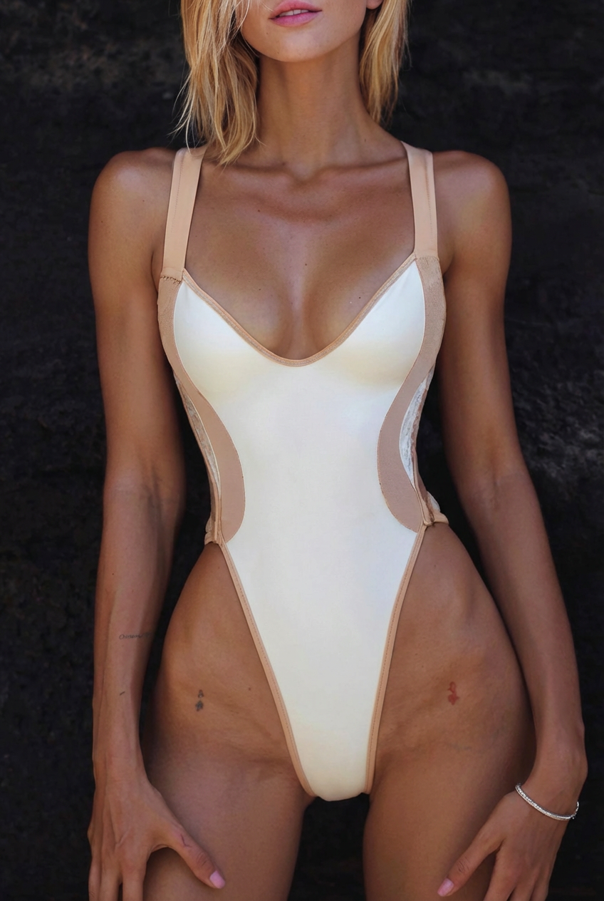 White Baywatch One Piece Swimsuit