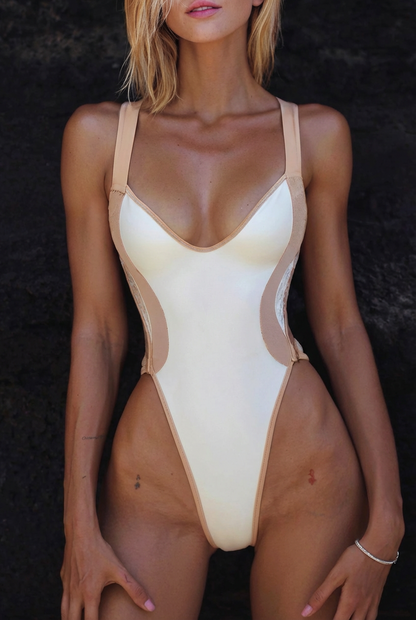White Baywatch One Piece Swimsuit