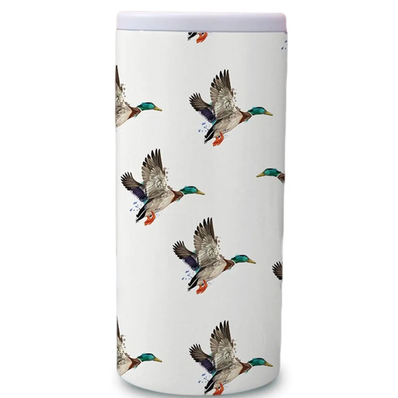 White Mallard Slim Can Coozie