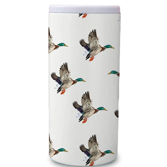 White Mallard Slim Can Coozie